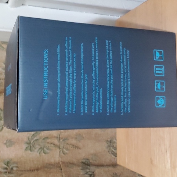 French Press Coffee Maker 34oz Large Stainless + Glass Set w/ Cups Brush Spoon - Picture 2 of 7